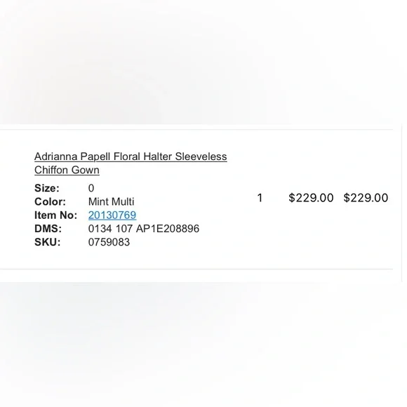 Adrianna Papell Floral Halter Sleeveless Chiffon Gown, Size 0 - Picture 5 of 14